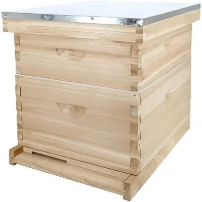 Frame Beehive kit, Complete Bee Hive for Beekeeper, Langstroth Bee Hives Include 1 Deep and 1 Medium
