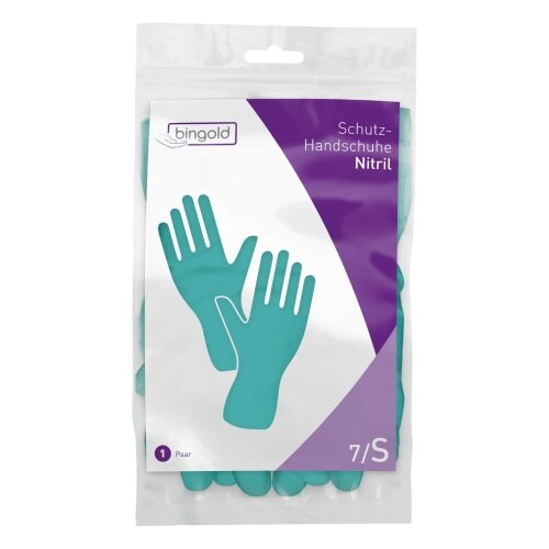 BINGOLD Nitril Schutzhandschuhe Grün 1 Paar : S Image