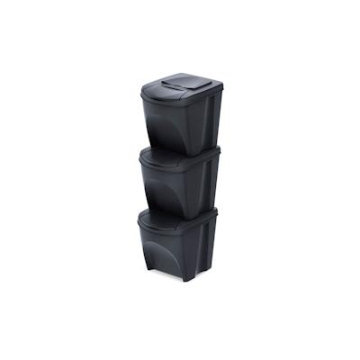 Keden Sortibox Set mit 3 Recyclingbehältern à 25 l in Schwarz Image