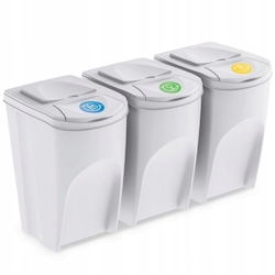 Set mit 3 Keden Sortibox-Recyclingbehältern, cremefarben, Volumen 3x35L Image