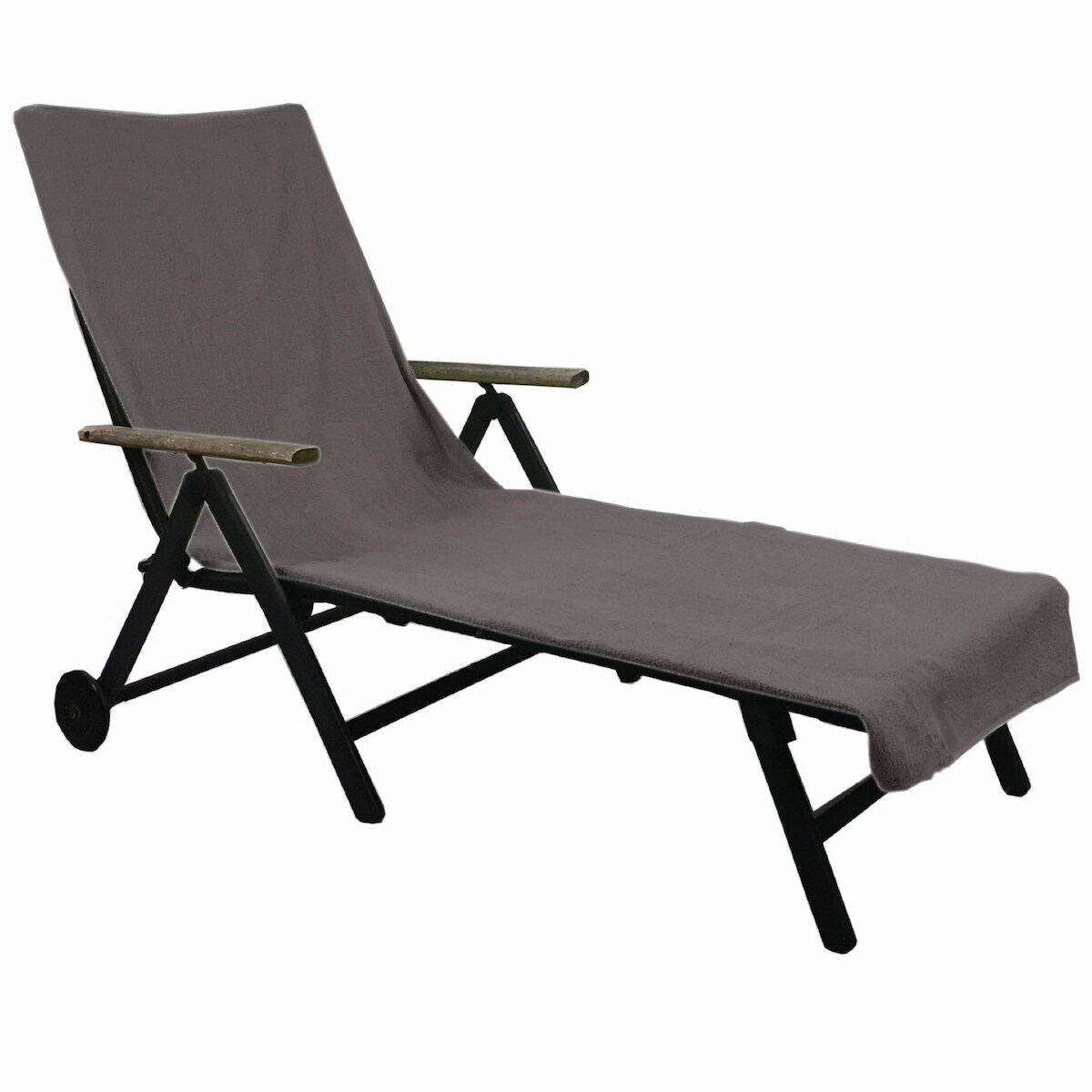 Frottee Schonbezug für Gartenliege NYVISpa 75x200 cm - Hygiene Liegestuhlauflage für Sonnenliegen Strandliegen Farbe:Grau Image