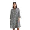 Hemdblusenkleid MARC O'POLO, Damen, Gr. 34, N-Gr, multi, weiß cotton, Web, Obermaterial: 100% Leinen, bedruckt, casual, relaxed fit ca. Mitte Knie, 3/4-Ärmel, Kleider, mit Printmuster