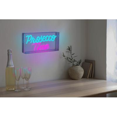 NÄVE LED Dekolicht "PROSECCO TIME", transparent, 1 flammig, H: 15,00cm,, Lampen, Schriftzug beleuchtet blau rot, Tisch- Wandfunktion, transparent, USB Image