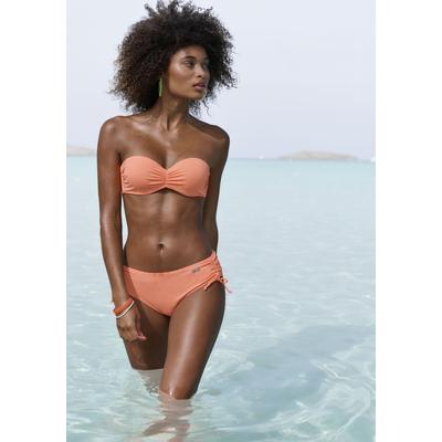 Bandeau-Bikini-Top VENICE BEACH "Lucky", Damen, Gr. 36, Cup A, rot (lachs), Recycling-Polyamid, Strukturmuster, Bikini-Oberteile, aus gerippter Strukturware Image