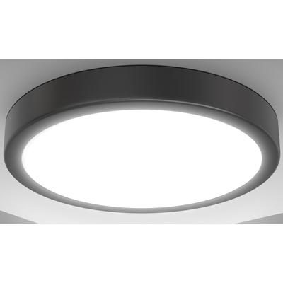 B.K.LICHT LED Deckenleuchte "BK_DL1520 LED Deckenlampe, Ø28cm, 18 Watt, Schwarz", schwarz, B:28,00cm H:4,00cm L:28,00cm Ø:28,00cm, Lampen, 2.000 Lumen, 4000K neutralweißes Licht, Küchenlampe, Wohnzimmer Image