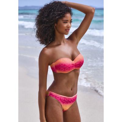 Bügel-Bandeau-Bikini BUFFALO, Damen, Gr. 40, Cup E, pink (pink, orange), Polyester, Recycling-Polyamid, Bikini-Sets, mit Farbverlauf Image