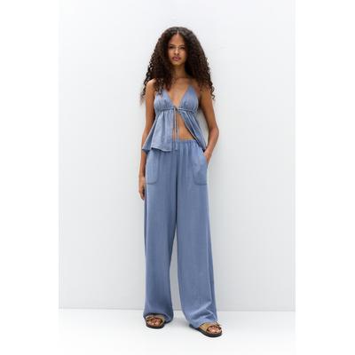 Flowing Linen Blend Trousers