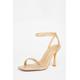 Quiz Womens Gold Diamante Strap Heels - Size UK 3 | Quiz Sale | Discount Designer Brands