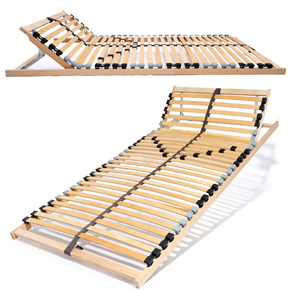 Coemo Lattenrost ERGO K 90 x220 cm Überlänge 32 Leisten Kopfteil verstellbar mit Härtegradverstellung Image