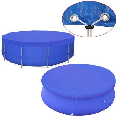 TEMU Pool Cover Pe Round 460 Cm 90 G/, Suitable For Round Swimming Pools With Drainage Holes Image