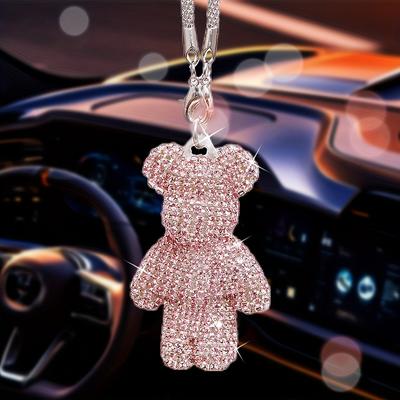 TEMU Crystal Bear Car Pendant - Sparkling Crystal Interior Accessory For Students And Professionals, Perfect Gift For Car Enthusiasts, Cute Image