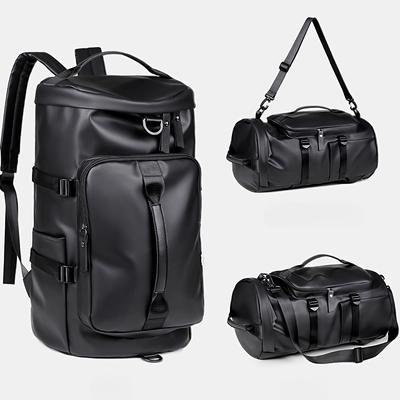 TEMU Yobenki High Quality Convertible Garment Duffle Bag For Travel - Expandable Shoe Compartment,, Adjustable Shoulder Straps, Multiple Pockets, Casual Fashion Backpack (gray/black), Crossbody Bag Image