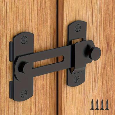 TEMU 3 Inch Stainless Steel Door Latch - Plug-in Anti-theft Security With 180° Pivot, Mini Lock For Barn Doors, Pet Cages, Cabinets & More - , Door Locks For Home Image