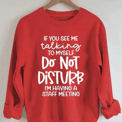TEMU Plus Size Slogan Print Sweatshirt, Casual Long Sleeve Crew Neck Sweatshirt, Women's Plus Size Clothing Image