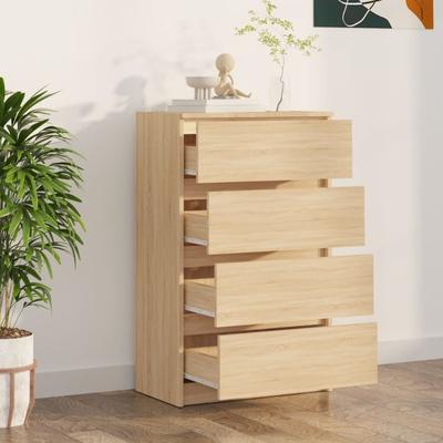 TEMU Sideboard Oak 60x35x98.5 Cm Wood-based Material Image