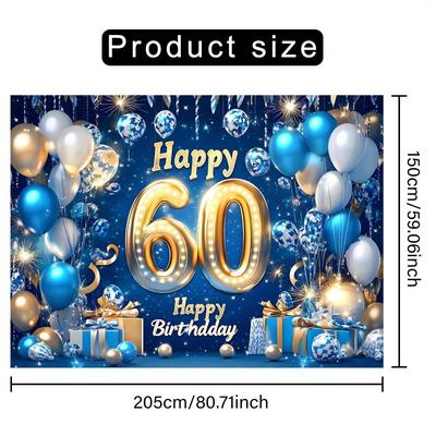 TEMU 60th Backdrop - Decoration For Weddings, Anniversaries, Events, Christmas, 's, 's, Day, Graduation - / Use, -free, & , 1pc Image