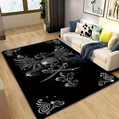 TEMU Gothic Cross And With Wings Art Pattern Carpet, Polyester Office Chair Mat, Durable Festive Gift Decor, Heavy Duty 800g/m2, Non-slip - Multiple Sizes Available Image