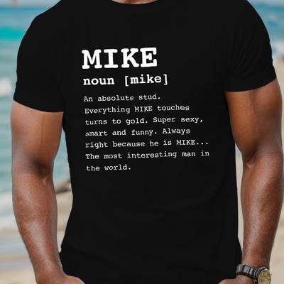 TEMU Men's Casual Crew Neck T-shirt With Geometric Pattern, 100% Polyester Knit Fabric, Stretch, Regular Fit, 150gsm - Summer Top For Adult Image