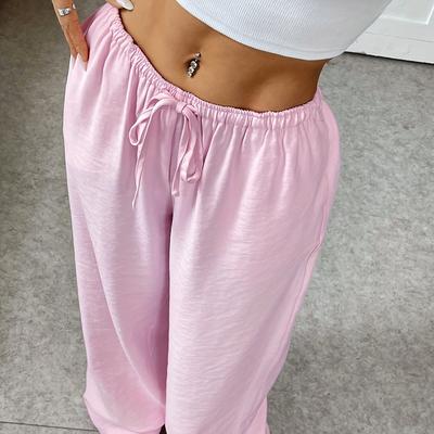 TEMU Cute Pink And Low-waist Casual Loose Long Pants For Women And Summer. Image