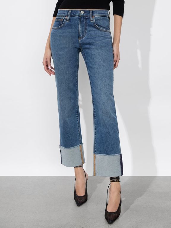 Abilene Cuffed Jean - Blue - Alice + Olivia Jeans