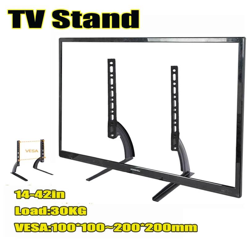 BEISHI Tisch-TV-Ständer, Sockel für 14–42 Zoll LCD/LED/OLED/Plasma, verstellbar, Universal-TVs, Bildschirm, Monitorhalterung, TV-Füße