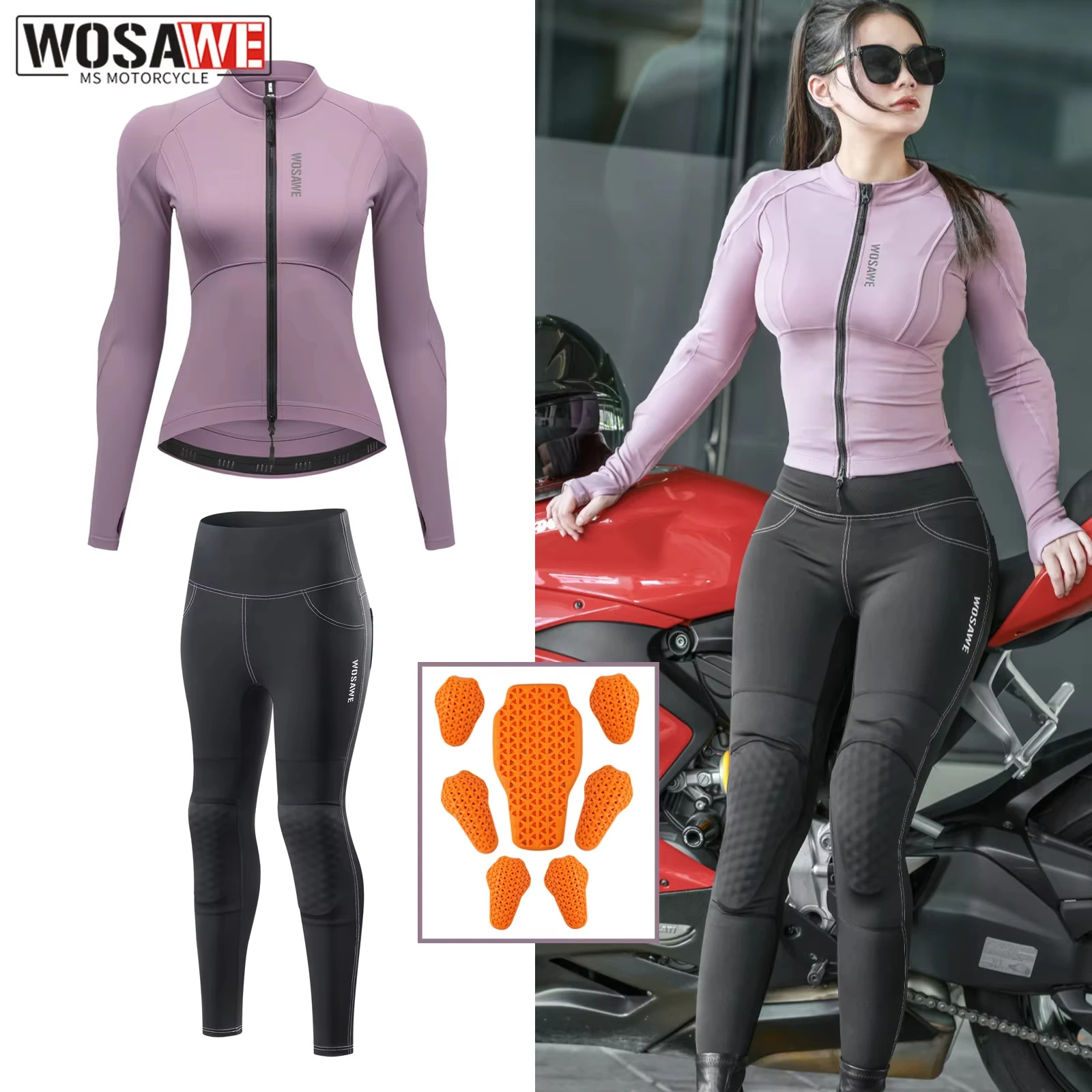 Original Motorrad Jacke Rüstung Motocross Reiten Kleidung Sommer Atmungsaktive Motorrad Jacke Frauen Schlank Moto Racing Jacke Image