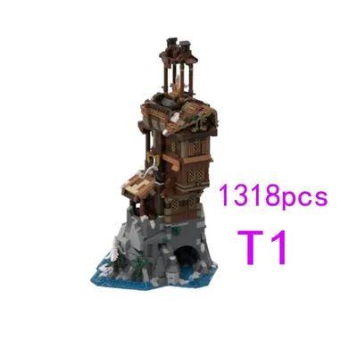MOC- 198279 1318 Stück kleine Partikel-Bausteine zum Bauen von Wikinger-Leuchtturm-Bausteinen, Image