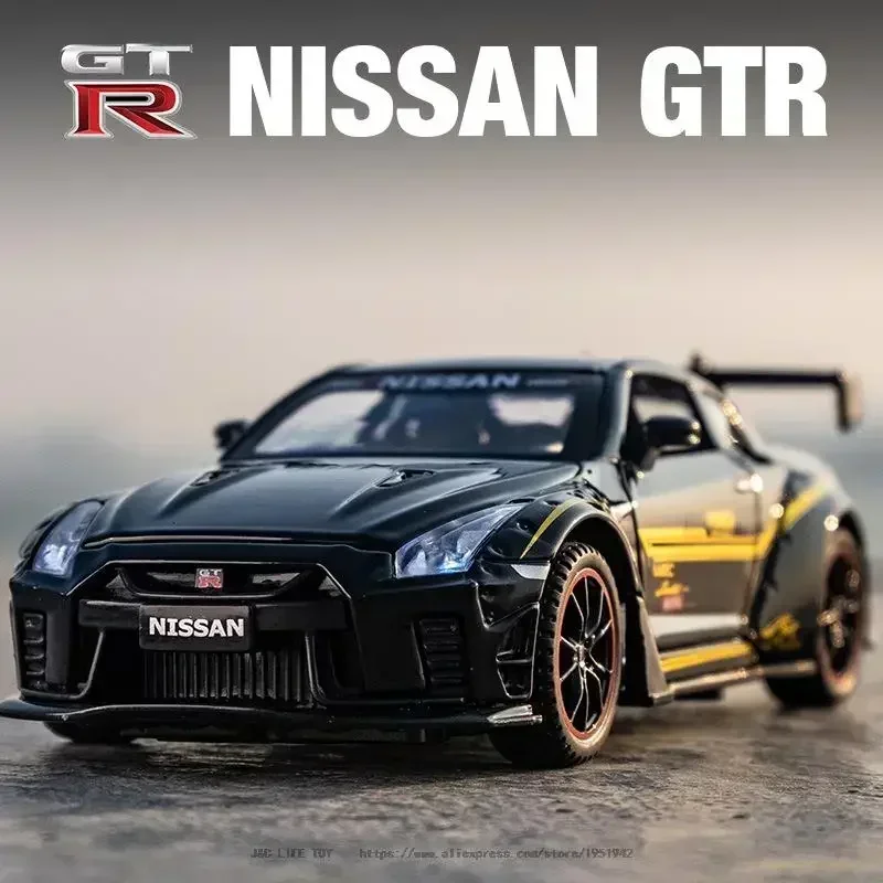 1:32 GTR R35 Sportwagen Legierung Auto Modell Druckguss & Spielzeug Fahrzeuge Spielzeug Autos Simulation Kind Spielzeug Für Kinder Geschenke Spielzeug Image