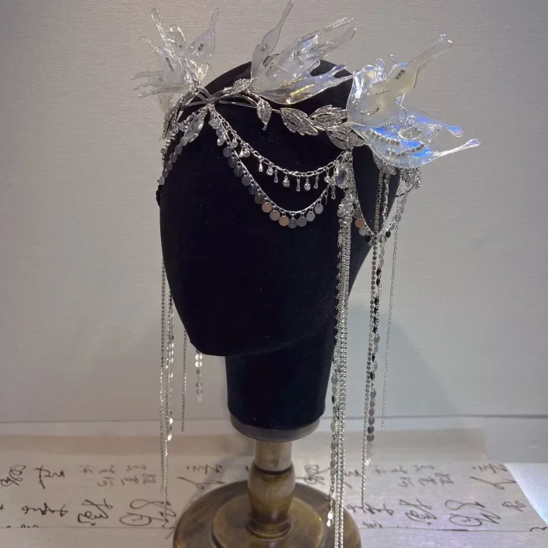 Neue Haarkrone für Frauen, Meerjungfrau, Fransen, Haarschmuck, Kopfbedeckung, Hochzeit, Party, Requisiten Image