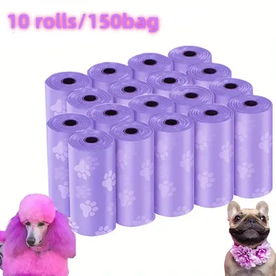 150 Count Durable Polyethylene 10-Pack Dog Poop Bags, Leak-Proof, Easy Tear-Off, Convenient Carrying for Outdoor Use