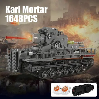 1648PCS Karl Mörser Bausteine Militär Waffen Gepanzerte Auto Tank Ziegel Modell Spielzeug Ornament Image