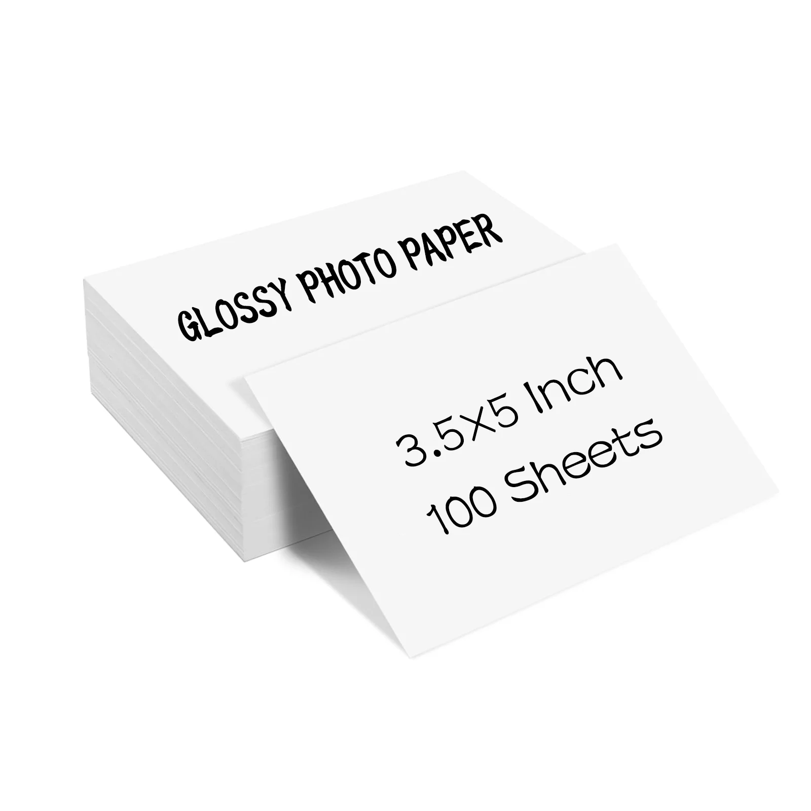 HUSPER 100 Blatt 3R glänzendes Fotopapier, 8,9 x 12,7 cm, 180/200/230 g/m2, Inkjet, kompatibel mit grauer Rückseite für den Einsatz im Home-Office Image