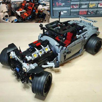 1212 Stücke Hot Rod MOC 42156 Super Sport Auto Bausteine Rennfahrzeug Modell DIY Montieren Ziegel Image
