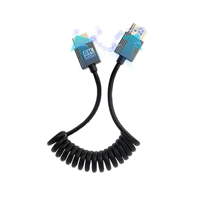 8K Ultra HD HDMI-kompatibles Spiralkabel Stecker auf Stecker Flexibles 2.1-Kabel unterstützt 8K bei Image