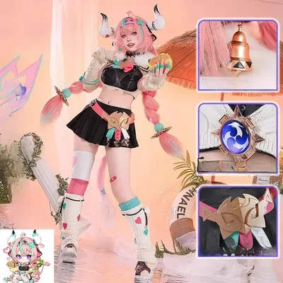 Varesa Cosplay Kostüm Spiel Genshin Impact Cos Kleid Fancy Uniform Outfit Performance Kleidung Rosa Image