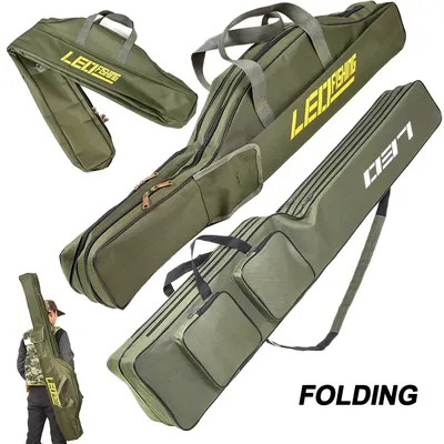 New Portable Fishing Rod Bag Carrier Fishing Pole Tools Storage Bag Layers Large Capacity Folding Fishing Tackle Bag Hot Sale