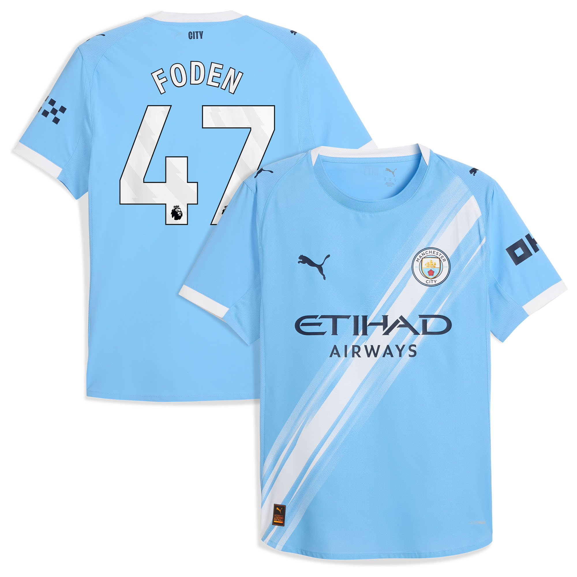 Manchester City PUMA Authentic Heimtrikot 2025-26 mit Aufdruck Foden 47 Image