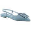 Slingpumps TAMARIS, Damen, Gr. 41, blau (jeansfarben), Textil, unifarben, modisch, Schuhe, Blockabsatz, Sommerschuh mit schickem Schmuckelement