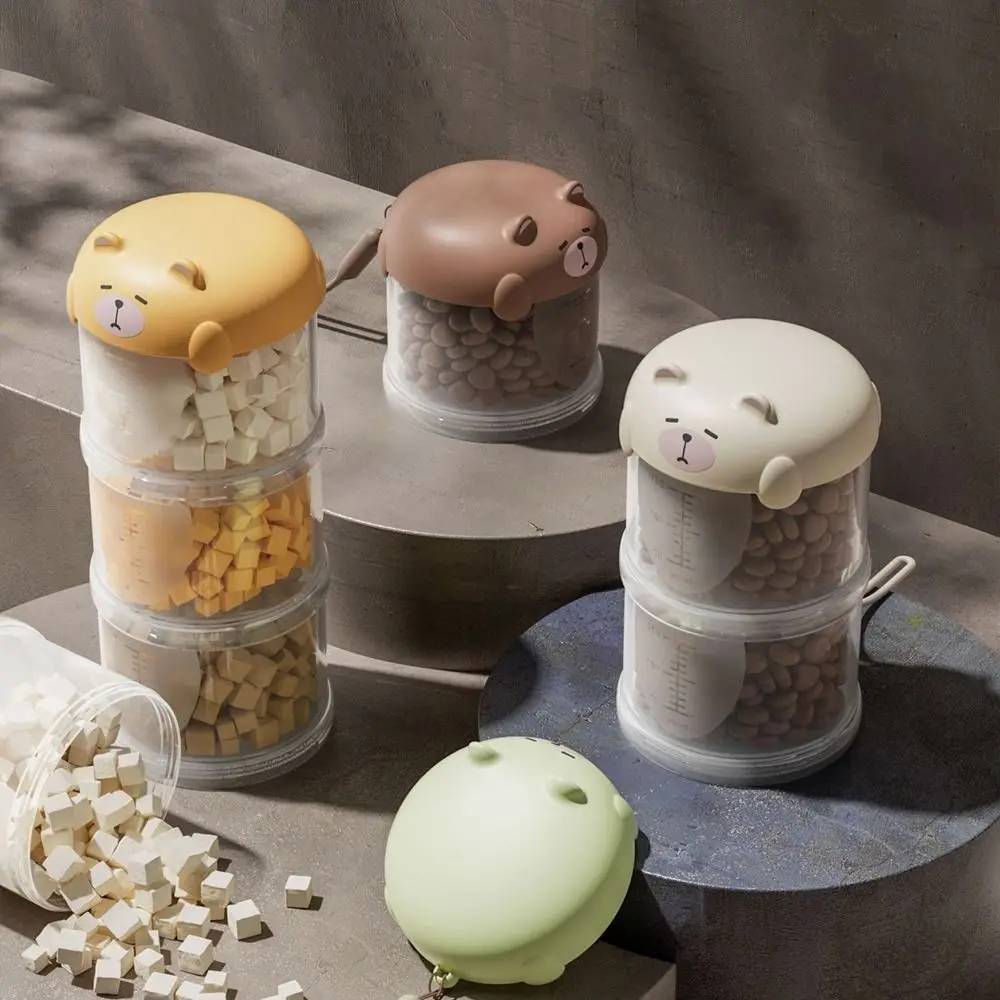 Boîte de nourriture Portable en plastique multicouche pour chat, boîte de rangement de collations pour chiens mignons et étanches à l'humidité, boîte d'emballage de nourriture scellée pour animaux de