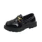 Filles princesse noir mocassins chaussures enfant brillant étudiant chaussures classique chaîne en