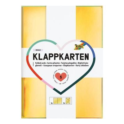 folia 5er- Pack Klappkarten »GOLD« mit Umschlägen Image
