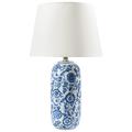 Lampe à poser porcelaine blanc bleu