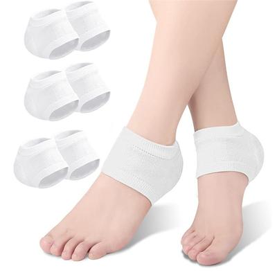 3 Pairs Moisturizing Gel Heel Socks for Women and Men, Overnight Silicone Foot Protector Socks for Dry Cracked Heels, Invisible Sleep Socks for Heel Care