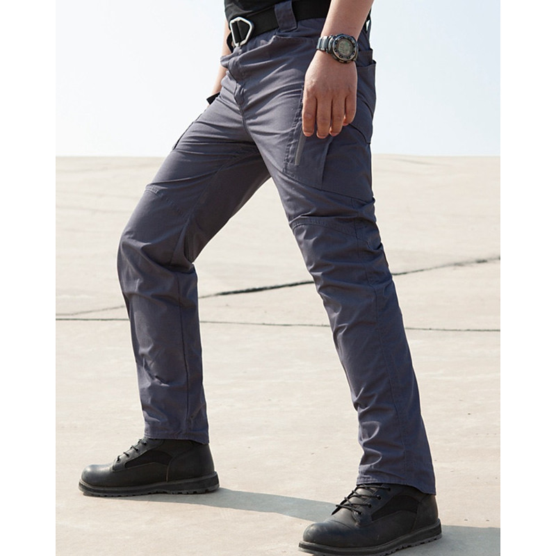 Men's Cargo Pants Tactical Pants Trousers Buttons Multi Pocket Plain Waterproof Wearable Outdoor Daily Camping Hiking Fashion Classic Black Khaki