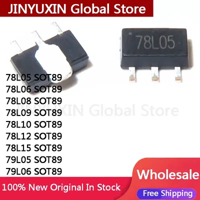 100Pcs New 78L05 SOT89 78L06 78L08 78L09 78L10 78L12 78L15 79L05 79L06 SOT89 IC Chip Wholesale