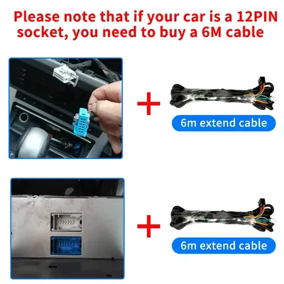 BM6M 6m Extension Power Radio Cable Wiring Harness for BMW 3er 5er X5 M3 M5 E46 E53 E39 E38 Blue &