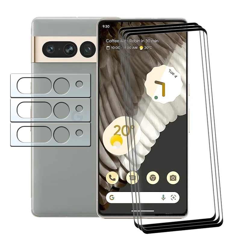 9D Screen Glass Film For Google Pixel 7 Pro Temered Glass Anti-Scratch And For Pixel 7 Pro Soft Fiber Camera film