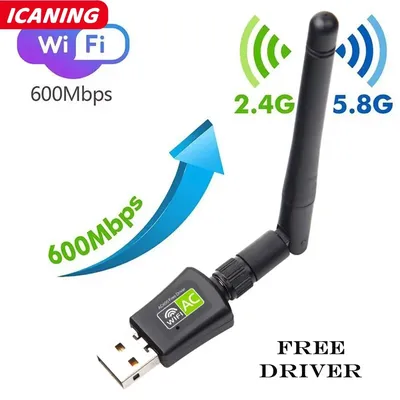 Dual Band 600Mbps USB Wireless Network Card Wireless Network Adapter for Desktop/Laptop/PC
