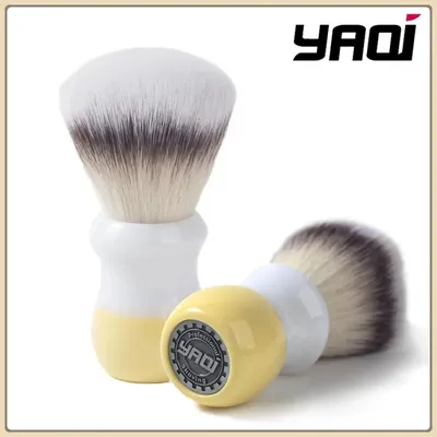 YAQI New Fashion Milk tea Color Synthetic Hair For Mens Wet Shaving Brush Soft High Quality Portable