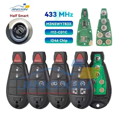 Jingxin Car Remote Control Key For Chrysler Town & Country Jeep Dodge M3N5WY783X/IYZ-C01C ID46Chip